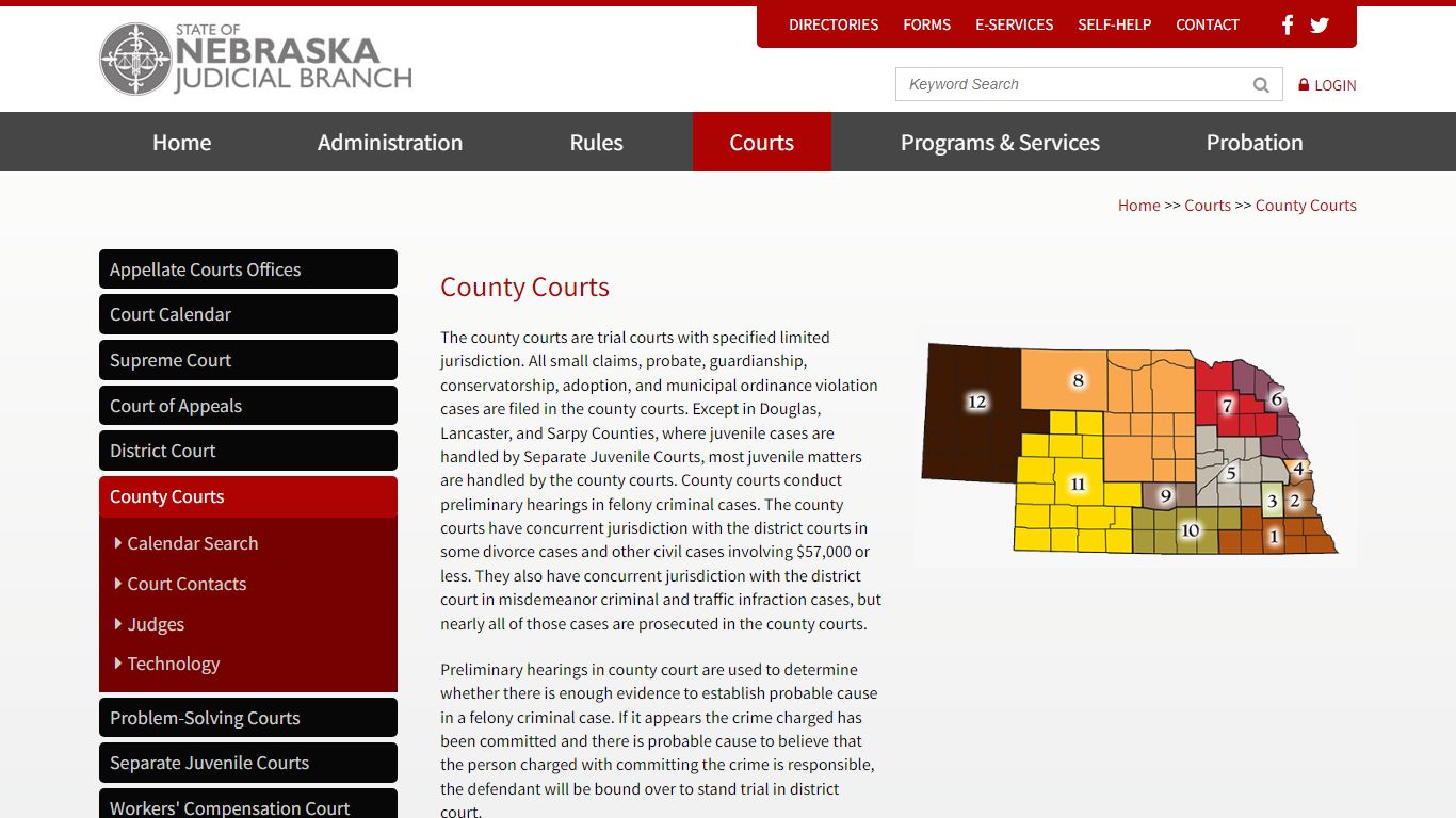 County Courts | Nebraska Judicial Branch - Nebraska Supreme Court